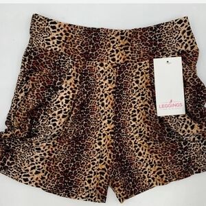 Leggings Depot High Waist Leopard Print Shorts